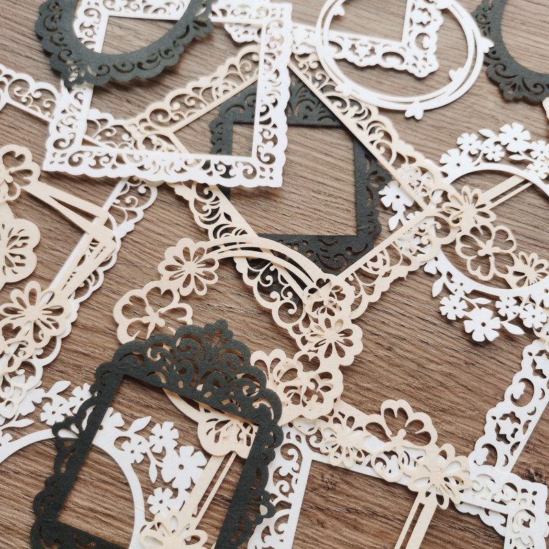 20 бр. Релефна куха рамка, флорален материал, хартия, боклук, дневник, плановик, скрапбукинг, реколта, декоративни, направи си сам, занаятчийски фотоалбуми