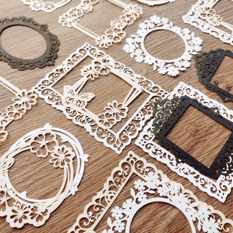 20 бр. Релефна куха рамка, флорален материал, хартия, боклук, дневник, плановик, скрапбукинг, реколта, декоративни, направи си сам, занаятчийски фотоалбуми