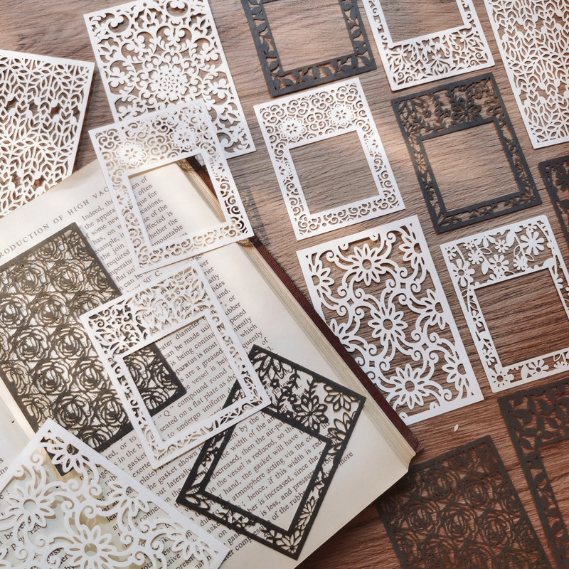 20 бр. Релефна куха рамка, флорален материал, хартия, боклук, дневник, плановик, скрапбукинг, реколта, декоративни, направи си сам, занаятчийски фотоалбуми