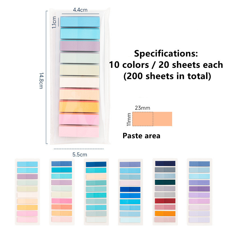 Творческа хартия за бележки Цветни лепкави бележки Студент Линийка Комплект бележки Стикери Сладка отметка Индексни стикери Детски училищни пособия