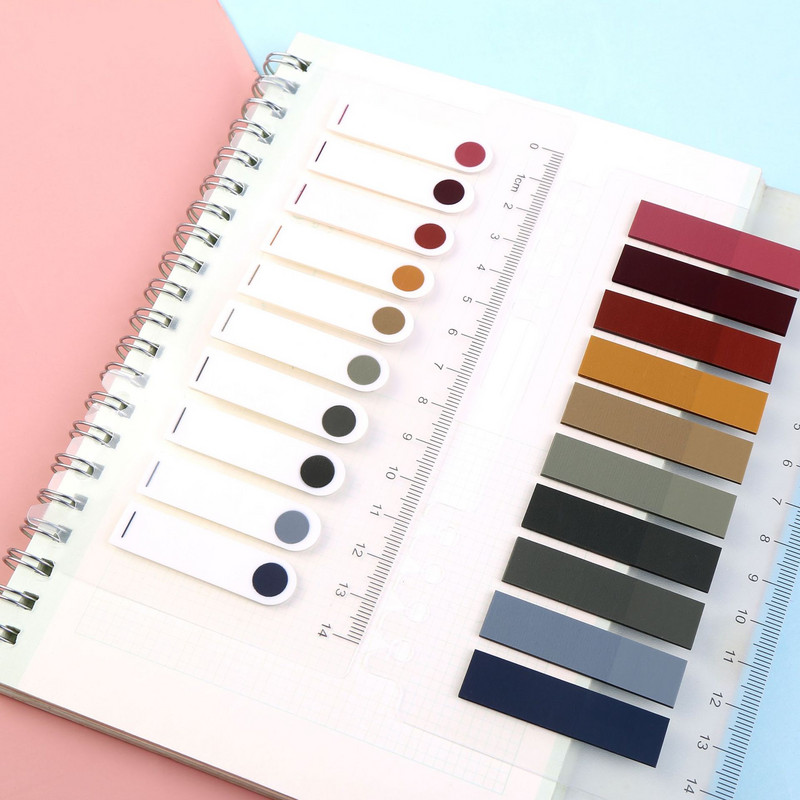 Творческа хартия за бележки Цветни лепкави бележки Студент Линийка Комплект бележки Стикери Сладка отметка Индексни стикери Детски училищни пособия