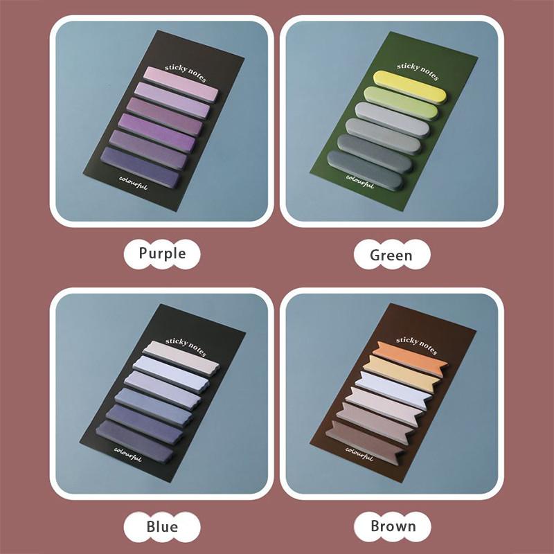 120 листа/опаковка Градиент на цветни лепкави бележки Стикери за бележник Сладък бележник Направи си сам Kawaii Канцеларски материали Консумативи за ученически дневници