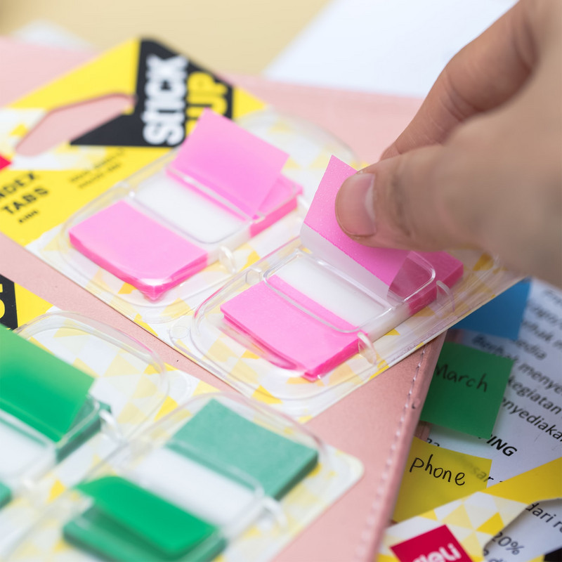 DELI Пластмасови раздели за указатели 100 стикера/карта Стикер за канцеларски материали Знак тук Стикери за планиране Бележници Офис Училищни пособия