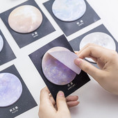 1X Starry Planet sorozat, kerek alakú jegyzettömbök öntapadó jegyzetfüzet irodai jegyzetfüzet irodaszerek