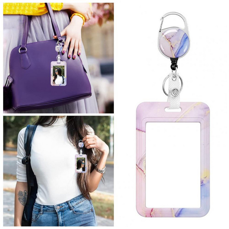 Щипка за карта за практическа работа Фиксираща щипка за карабинер Пръстен против триене Медицинска сестра Доктор Студент Име Поставка за лична карта