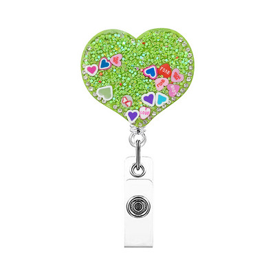 Rhinestone Butterfly Πτυσσόμενο κλιπ σήματος Αξεσουάρ νοσοκόμας Θήκη κάρτας ταυτότητας γιατρού Περιστρεφόμενη διακοσμητική θήκη για κλιπ καρούλι σήματος