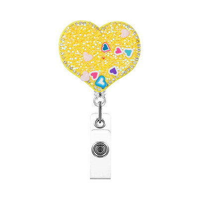Rhinestone Butterfly Πτυσσόμενο κλιπ σήματος Αξεσουάρ νοσοκόμας Θήκη κάρτας ταυτότητας γιατρού Περιστρεφόμενη διακοσμητική θήκη για κλιπ καρούλι σήματος