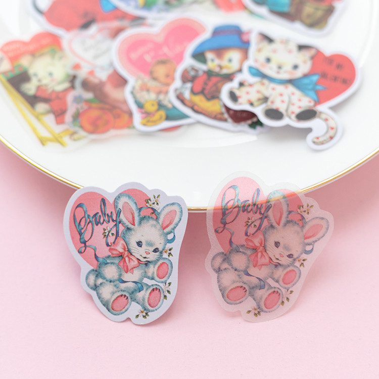 40 бр./1 лот Кавайни стикери за канцеларски материали Прекрасни животни Дневник Планер за боклуци Декоративен скрапбукинг Стикери за занаяти Направи си сам