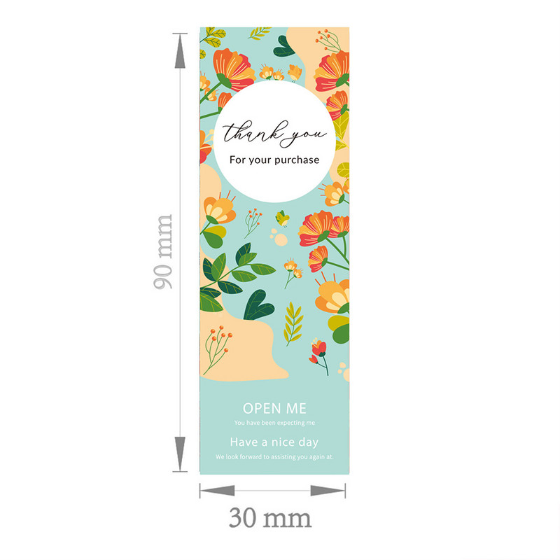 30-60 бр. 3*9 см цветен модел Благодарим ви за покупката Стикер Малък магазин Подаръчен пакет Декор Запечатване Персонализирани етикети