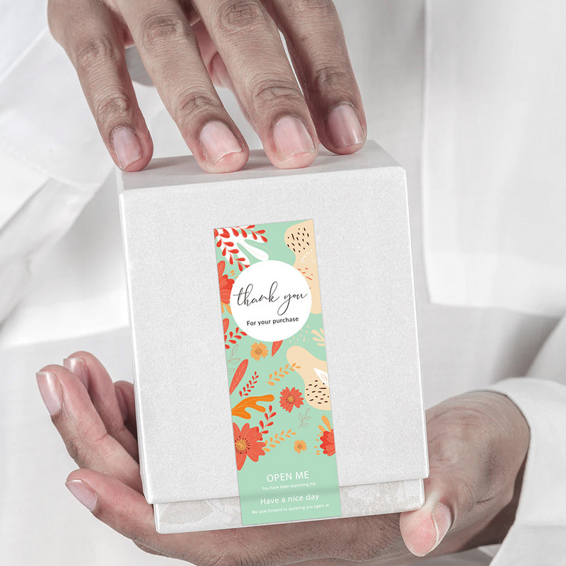 30-60 бр. 3*9 см цветен модел Благодарим ви за покупката Стикер Малък магазин Подаръчен пакет Декор Запечатване Персонализирани етикети