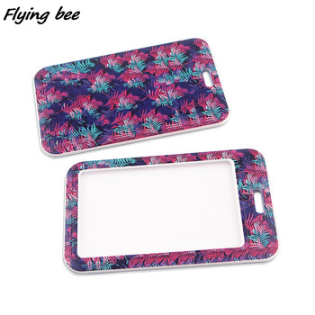 Flyingbee X1691 Leaves Painting Art Модни въжета ID Badge Holder Bus Pass Case Cover Slip Bank Credit Card Holder Lant