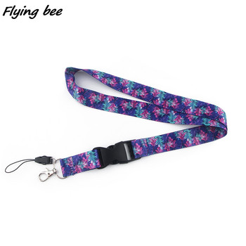 Flyingbee X1691 Leaves Painting Art Модни въжета ID Badge Holder Bus Pass Case Cover Slip Bank Credit Card Holder Lant