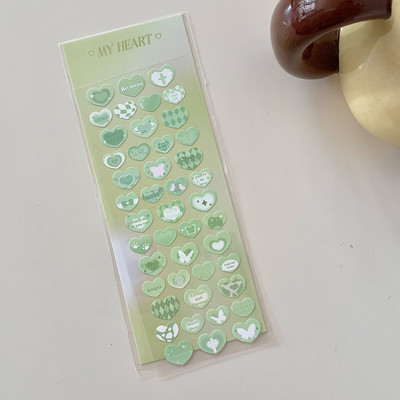 1Pc Ins Cute Retro Love Gradient Diy Laser Αυτοκόλλητα Χαρτικά DIY άλμπουμ ημερολογίου Διακοσμητικό αυτοκόλλητο Κορεατικά χαρτικά