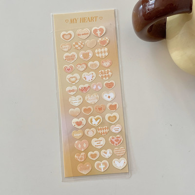 1Pc Ins Cute Retro Love Gradient Diy Laser Αυτοκόλλητα Χαρτικά DIY άλμπουμ ημερολογίου Διακοσμητικό αυτοκόλλητο Κορεατικά χαρτικά