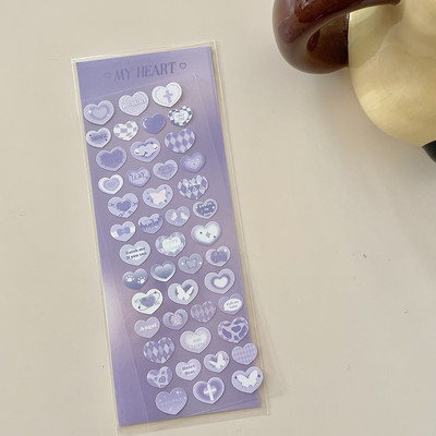 1Pc Ins Cute Retro Love Gradient Diy Laser Αυτοκόλλητα Χαρτικά DIY άλμπουμ ημερολογίου Διακοσμητικό αυτοκόλλητο Κορεατικά χαρτικά