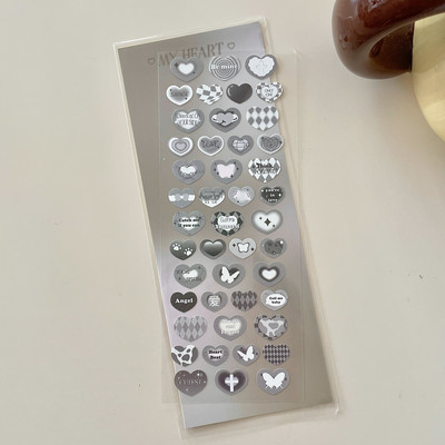 1Pc Ins Cute Retro Love Gradient Diy Laser Αυτοκόλλητα Χαρτικά DIY άλμπουμ ημερολογίου Διακοσμητικό αυτοκόλλητο Κορεατικά χαρτικά