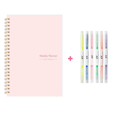 HCKG 2023 A5 Agenda Planner Notebook Дневник Weekly Planner Goal Habit Schedules Journal Notebooks For School Offices Office