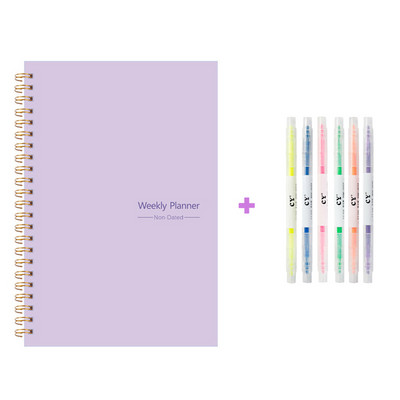 HCKG 2023 A5 Agenda Planner Notebook Дневник Weekly Planner Goal Habit Schedules Journal Notebooks For School Offices Office