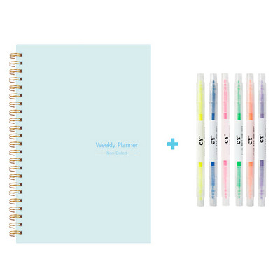 HCKG 2023 A5 Agenda Planner Notebook Дневник Weekly Planner Goal Habit Schedules Journal Notebooks For School Offices Office