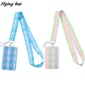 Flyingbee X1853 Έγχρωμη ζυγαριά γοργόνας Κάτοχος κάρτας με κορδόνι ταυτότητας αυτοκινήτου Κλειδί κάρτας ταυτότητας Κάρτα γυμναστικής Τηλέφωνο γυμναστικής Σήμα θήκης μπρελόκ Κοσμήματα