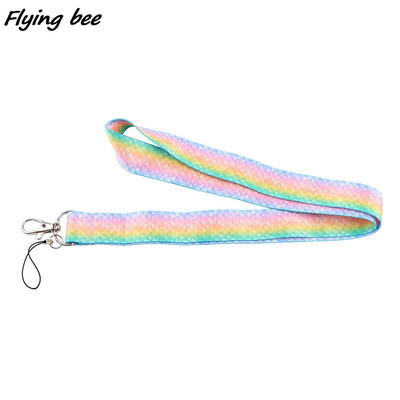 Flyingbee X1853 Έγχρωμη ζυγαριά γοργόνας Κάτοχος κάρτας με κορδόνι ταυτότητας αυτοκινήτου Κλειδί κάρτας ταυτότητας Κάρτα γυμναστικής Τηλέφωνο γυμναστικής Σήμα θήκης μπρελόκ Κοσμήματα