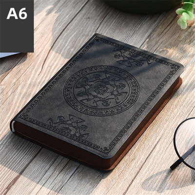 2022 New Portable Vintage Pattern PU Leather Notebook Diary Notepad Stationery Gift