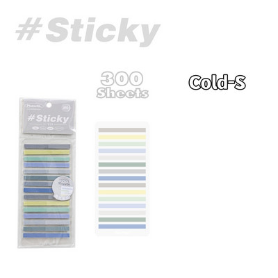1 τεμ. Slim Index Set Stickers 300/160 Sheets Έγχρωμο Σημείωμα PET Sticky Notes Βιβλίο ετικέτας Σημειωτής θέσης Office School A7334