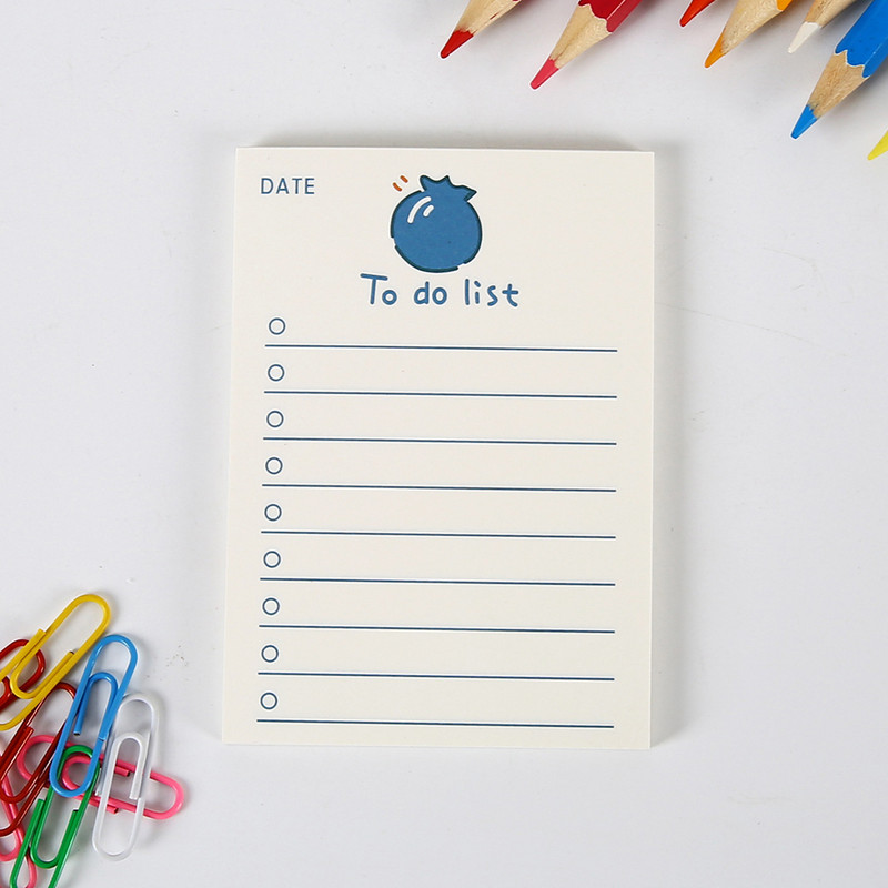 Обикновен блок за бележки Тетрадка за бележки Разкъсваема нелепкава декорация Kawaii Лепящи бележки Плодове Ръчна сметка Мемо Съобщение Хартия Списък със задачи