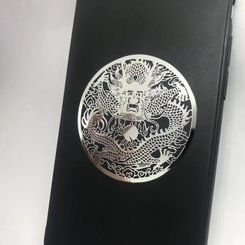 Персонализиран метален стикер с шарка на дракон и феникс, тигър, стикер за телефон, задна черупка, творческа животинска метална декорация