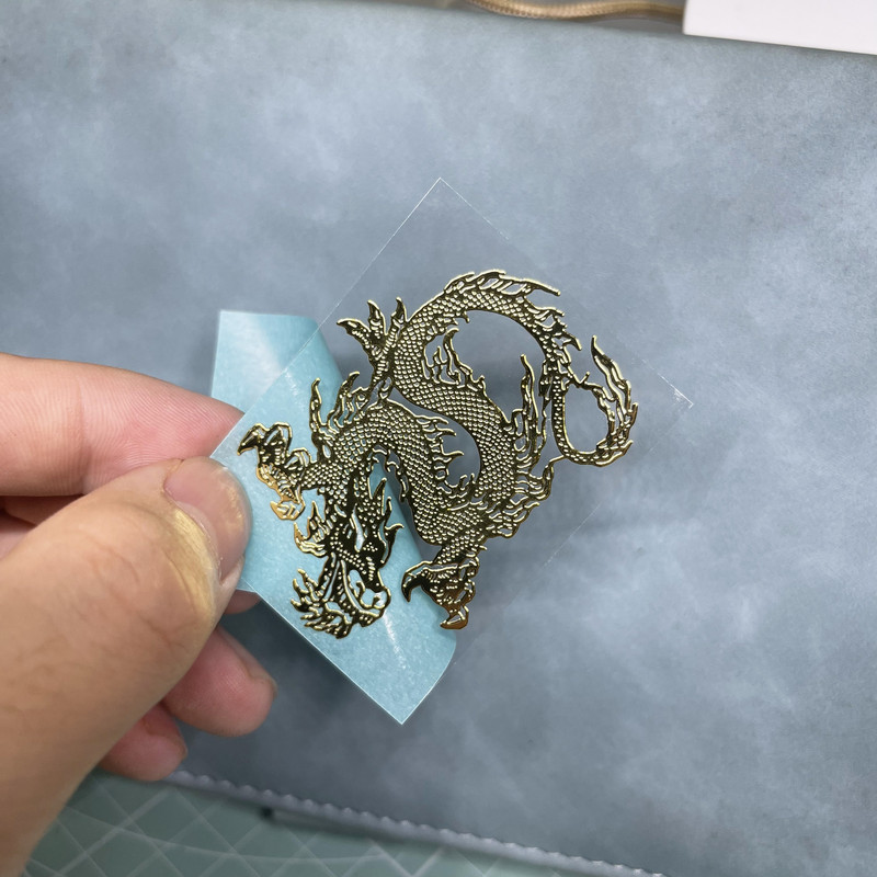 Персонализиран метален стикер с шарка на дракон и феникс, тигър, стикер за телефон, задна черупка, творческа животинска метална декорация