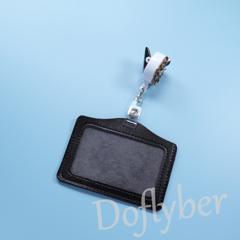 Държач за работна карта на персонала от PU кожа с прибираща се кристална значка, макара, щипка за алигатор, лекари, медицински сестри, идентификационен етикет с име, капак на картата