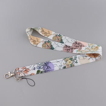 ER1902 Μινιμαλιστικό Flower Art Fashion Lanyards ID Κάτοχος σήματος Κάλυμμα θήκης κάρτας λεωφορείου Slip Bank Κάτοχος πιστωτικής κάρτας Κάτοχος κάρτας