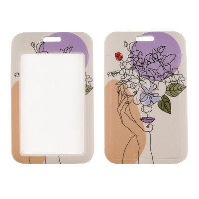 ER1902 Μινιμαλιστικό Flower Art Fashion Lanyards ID Κάτοχος σήματος Κάλυμμα θήκης κάρτας λεωφορείου Slip Bank Κάτοχος πιστωτικής κάρτας Κάτοχος κάρτας