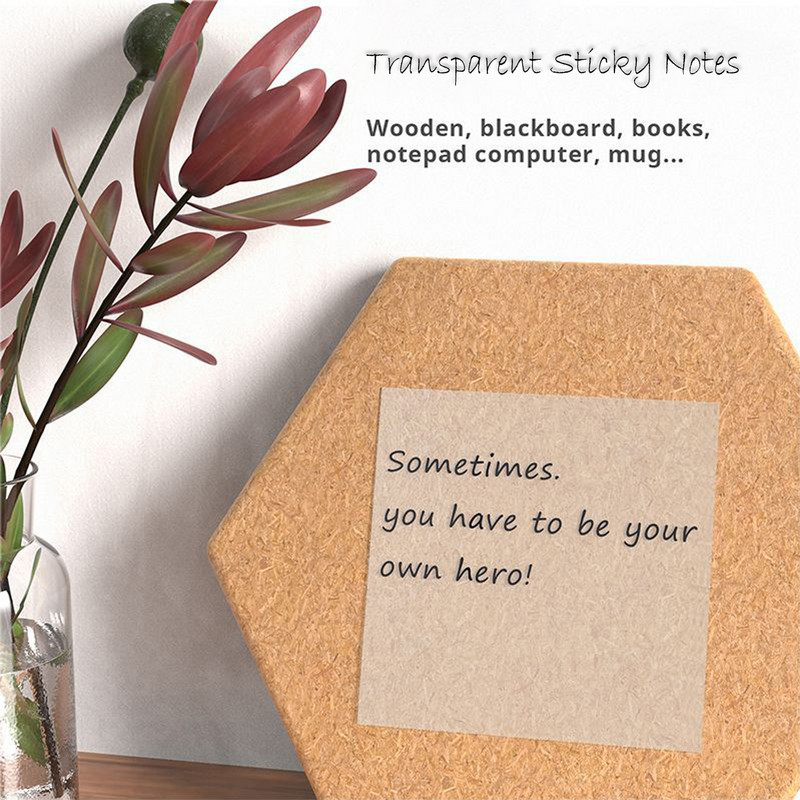 50 листа Водоустойчива прозрачна лепкава бележка Публикувано Бележки Виж през Бележки Ежедневен списък със задачи Офис консумативи