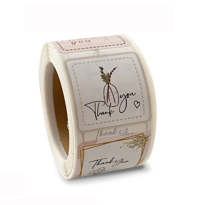 50-300 бр. Подаръци за празници/рождени дни/сватбени партита Декорационен печат Стикер Сладък анимационен филм Флорални благодарствени стикери Етикети за пликове за печене