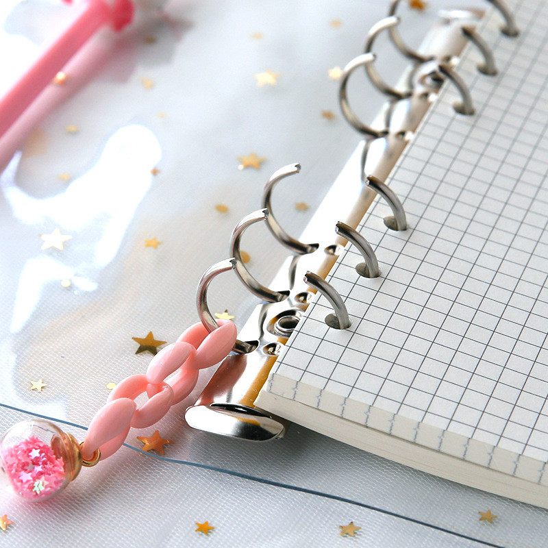 Комплект бележници Pretty Girl 6 пръстена Свободни листа Ученическа Сладка ръчна книжка Преносим дневник Подвързващо устройство с пръстени Kawaii Училищен бележник Подарък