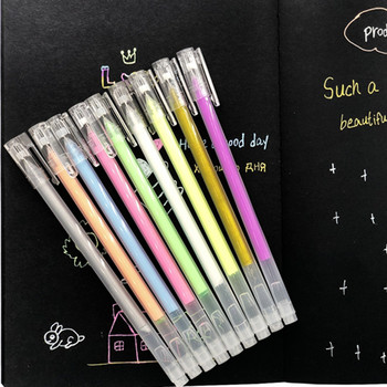 9Pc Химикалка+1бр Комплект бележници 2022 Sketchbook Diary for Graffiti Меки корици Черна хартия Sketch Book Бележник Офис Училищни пособия
