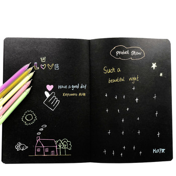 9 τεμ. στυλό + 1 τμχ Σετ σημειωματάριο 2022 Sketchbook Diary for Graffiti Μαλακό κάλυμμα Μαύρο χαρτί Σκίτσο Βιβλίο σημειωματάριο Σχολικά προμήθειες