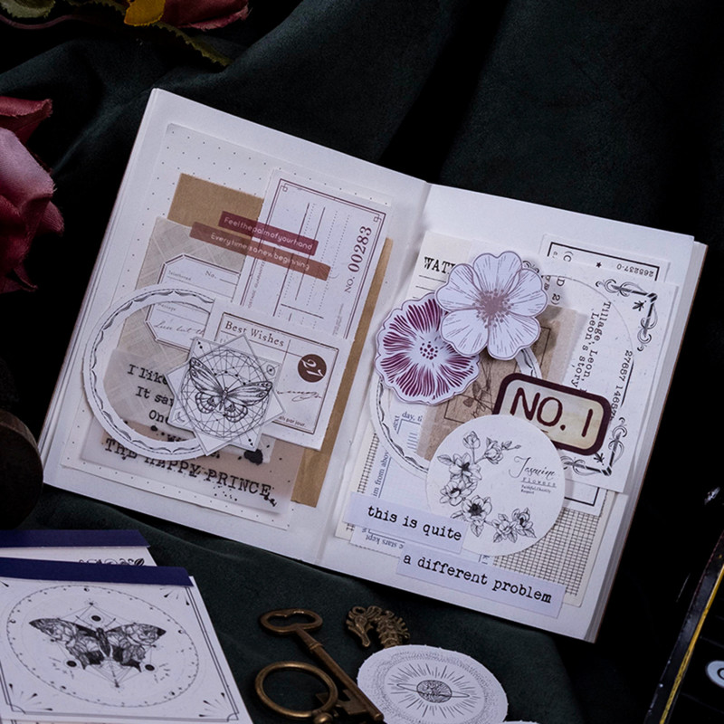 Mr.paper 8 стила 30 бр./книга Естетична пеперуда Memo Pad Литературно цвете Ръчна сметка Декоративни материали канцеларски материали Memo Pad