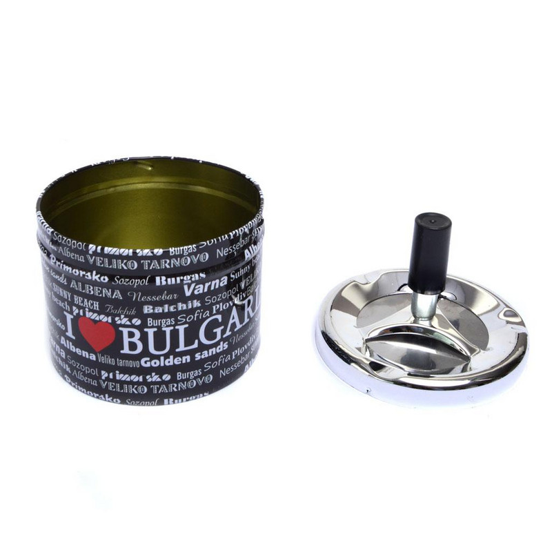 Пепелник Ahelos, Противовятърен, Метален, Черен