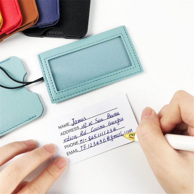 Naujos dirvožemio spalvos PU Oda Nešiojamo bagažo etiketė Lagamino ID Adresas Pavadinimas Laikiklis Bagažo įlaipinimo etiketė Kelionių priedai