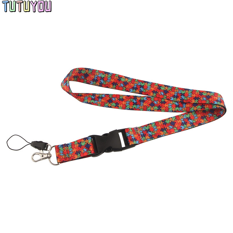 PC3150 Autisma finierzāģa sprādzes štrope Horizontāla kartes turētāja ID turētāja karte personāla karte atslēgām Tālrunis DIY pakaramā virve