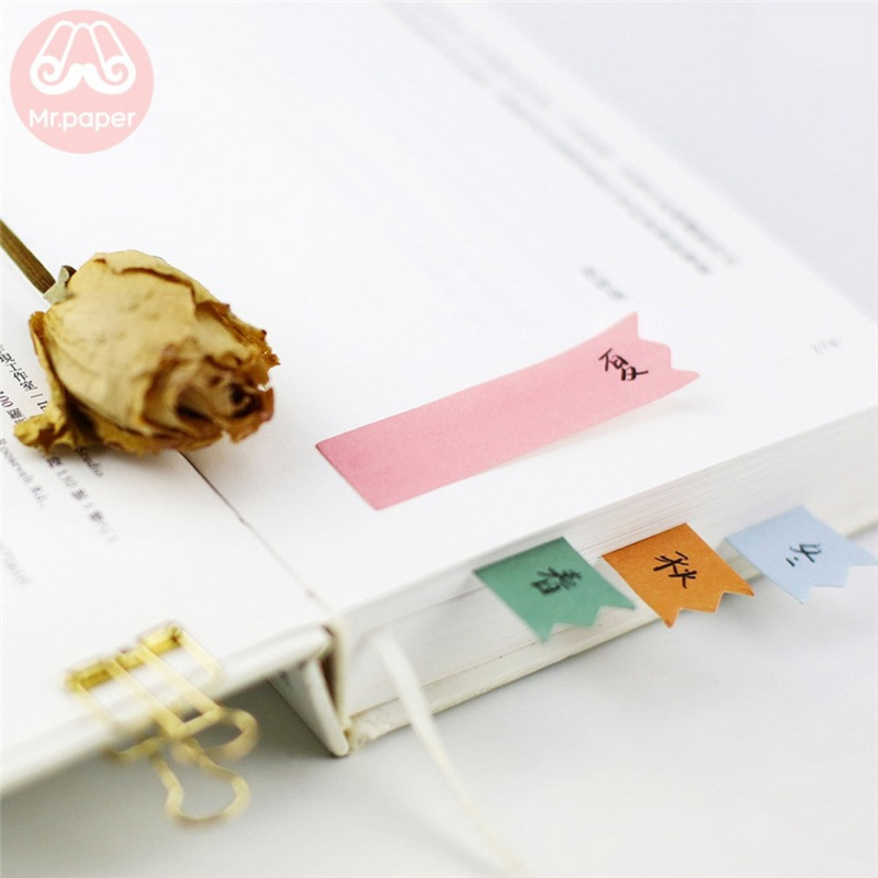 Mr.Paper 100 бр./лот 8 цвята Постепенна промяна на блокче за бележки Sticky Notes Бележник Ученик Училищен учебен дневник Самозалепващи се блокчета за бележки