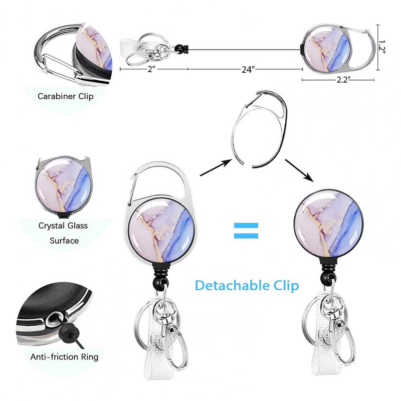 Полезен държач за лична карта Регулируема щипка за държач за лична карта с метална кука Медицинска сестра Доктор Студент Име Фиксиране на държача за лична карта