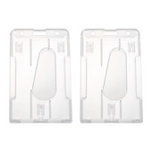 2 X vertikāls cietas plastmasas žetonu turētājs, dubultā kartes ID multi caurspīdīga 10 x 6 cm