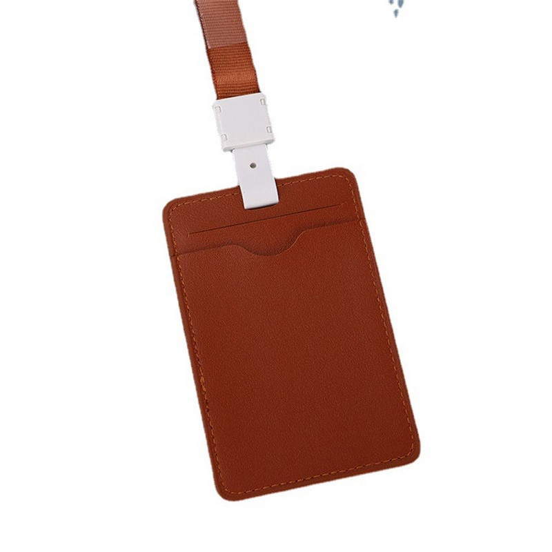 Sievietes Vīrieši PU ādas daudzfunkcionāls vārda žetonu turētājs darba karšu turētāji ar štrope bankas kredītkartes ID vizītkarte