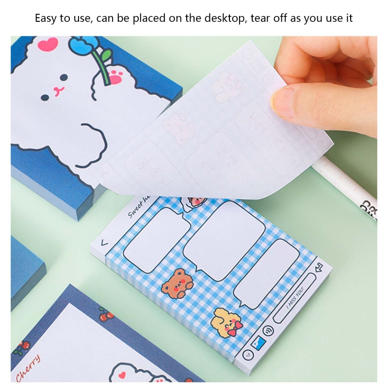 80 loksnes Piezīmju papīri ledusskapim klēpjdatoram Grāmata Kvadrātveida līmlapiņas Multfilmu piezīmju bloks Mini uzdevumu saraksts studentiem