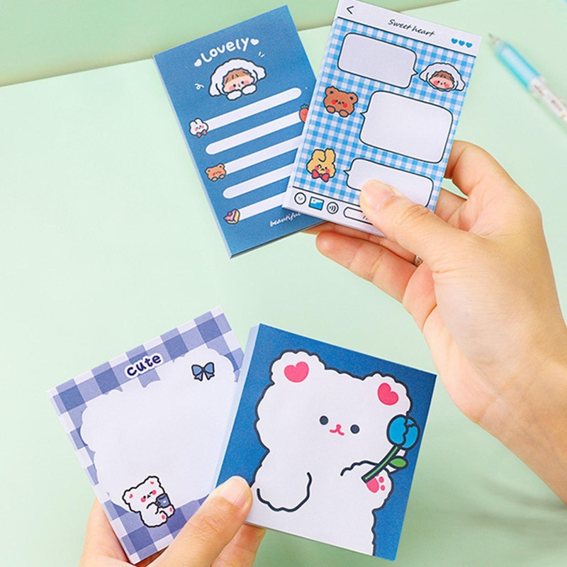 80 loksnes Piezīmju papīri ledusskapim klēpjdatoram Grāmata Kvadrātveida līmlapiņas Multfilmu piezīmju bloks Mini uzdevumu saraksts studentiem