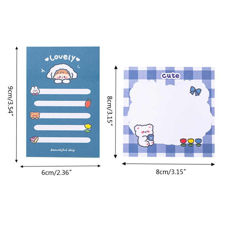 80 loksnes Piezīmju papīri ledusskapim klēpjdatoram Grāmata Kvadrātveida līmlapiņas Multfilmu piezīmju bloks Mini uzdevumu saraksts studentiem