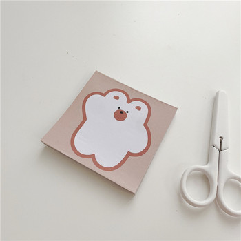 Ins Cartoon Cute Bear Khaki Memo Pad Student Mini Notepad Kawaii Канцеларски материали Офис Допис Списък със задачи Хартия със съобщения 50 листа